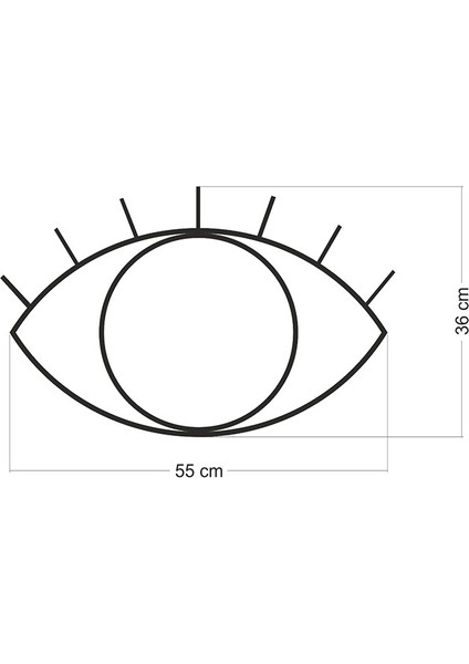 Dekomodern Siyah Cyclops Dekoratif Ayna