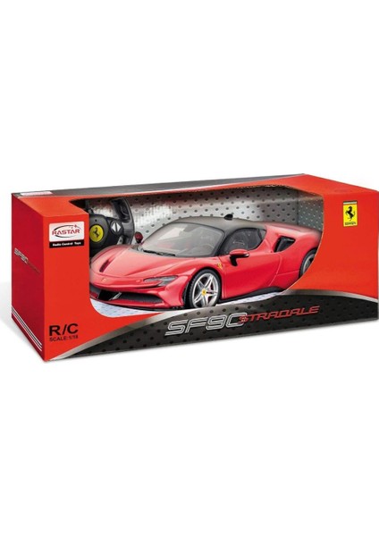 1:14 Ferrari SF90 Stradale Işıklı Uzaktan Kumandalı Araba 34 cm.Kırmızı 3+ Yaş