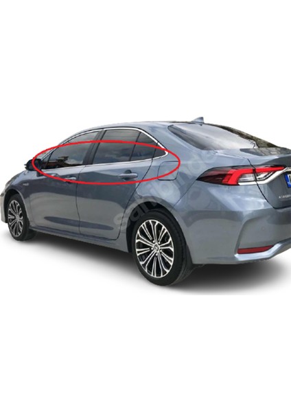 Blue Toyota Corolla Sedan Krom Cam Çıtası 2019-2020 Paslanmaz Çelik 8 Parça Blueoto