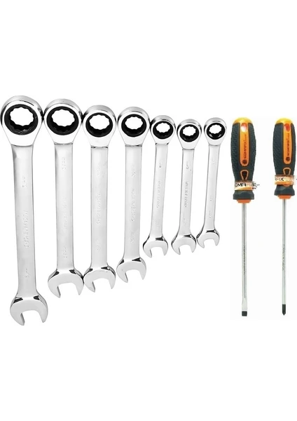 Tools Kombine Cırcır Anahtar 8-10-12-13-15-17-19 mm