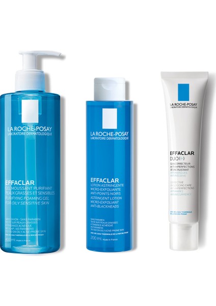 La Roche Posay-Effaclar Jel + Tonik + Duo Krem Set