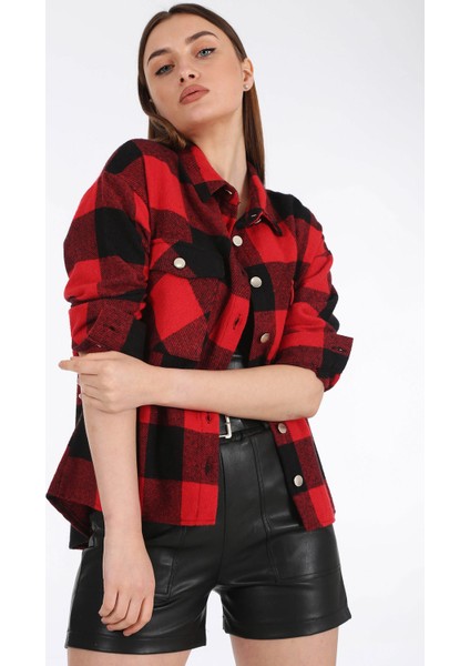 3854 Ekose Desen Çift Cepli Gömlek modelleri