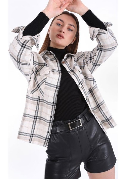 3854 Ekose Desen Çift Cepli Gömlek