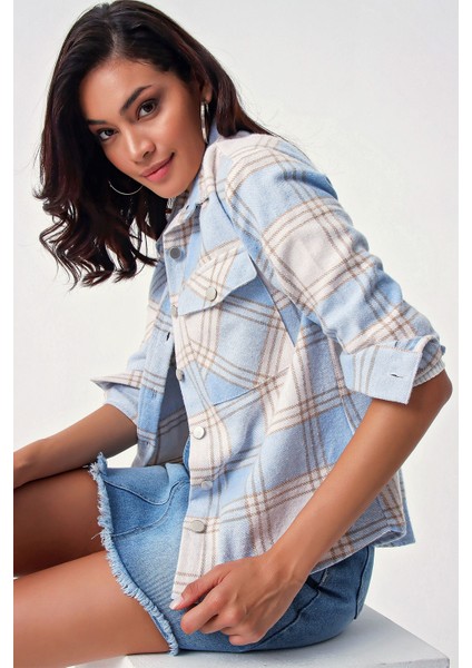 3854 Ekose Desen Çift Cepli Gömlek modelleri