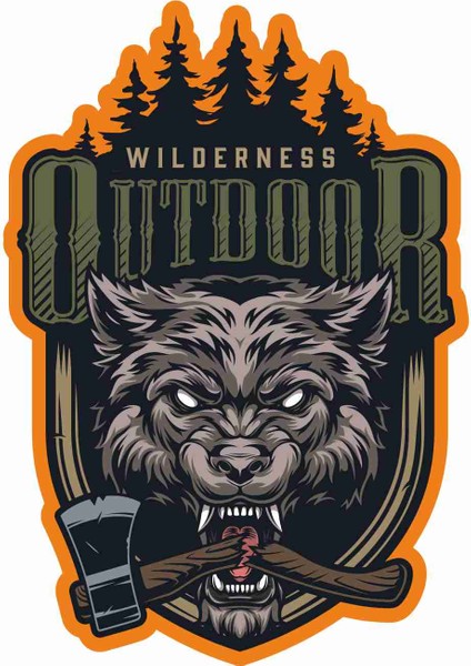 Sticker Atölyesi Adventure Outdoor Wild Life Wolf Sticker - 22048