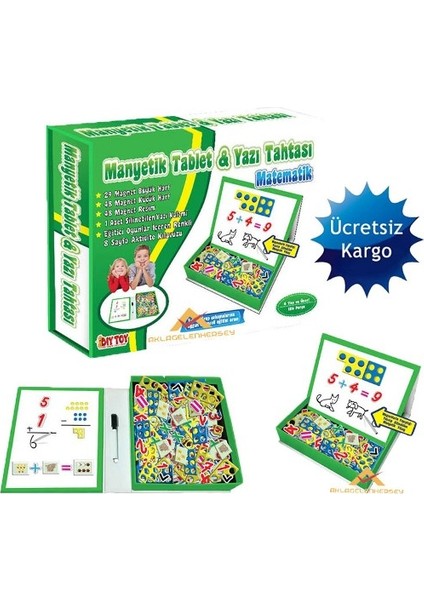 Diy Toy, Manyetik Tablet, Alfabe, Matematik, Tangram, 3 Lü Set