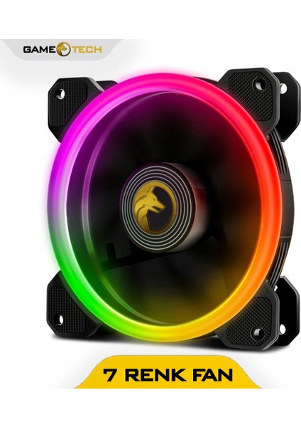 8r Plus 4lü Paket 7renk 1200RPM Sessiz 12CM LED Fan