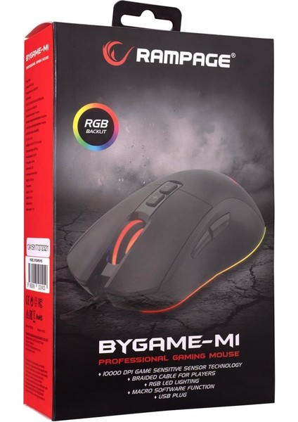 Bygame-M1 Full Rgb Işıklı 10000DPI 7 Tuşlu Profesyonel Gaming Oyuncu Mouse