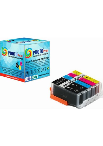 Pixma MG7500 Kartuş Set 5 Renk Takım Muadil Yüksek Kapasite 550XL-551XL
