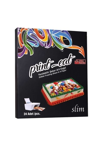 Efe Pastacılık Yenilebilir Resim Baskı Kağıdı A4 Print-Eat Slim 24 'lü