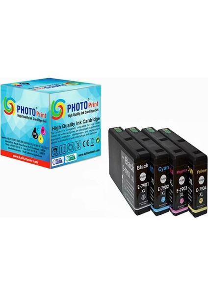 Workforce Pro WF-5620DWF Uyumlu 4 Renk Muadil Kartuş Seti 79XL