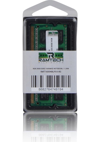 RMT1600NBLPD3-8G 8 GB Ddr3 1600 Mhz CL11 1.35 V Notebook Ram RMT1600NBLPD3-8G