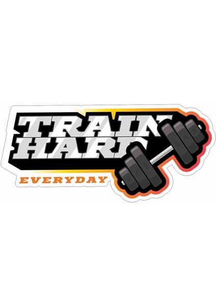 Fitness - Work Hard - Bodybuilding - Vücut Geliştirme - Dumble Sticker - 24097