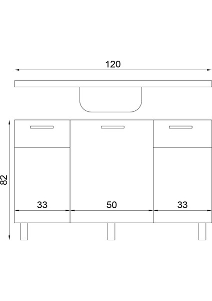 Panovit 120 Cm Evyeli Mini Mutfak Alt