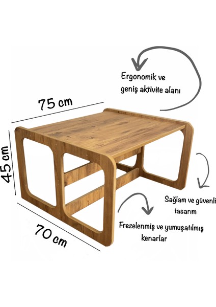 Koala Baby Shop Çocuk Aktivite Masası ve Sandalyesi (1 Adet) / Montessori Desk And Chair