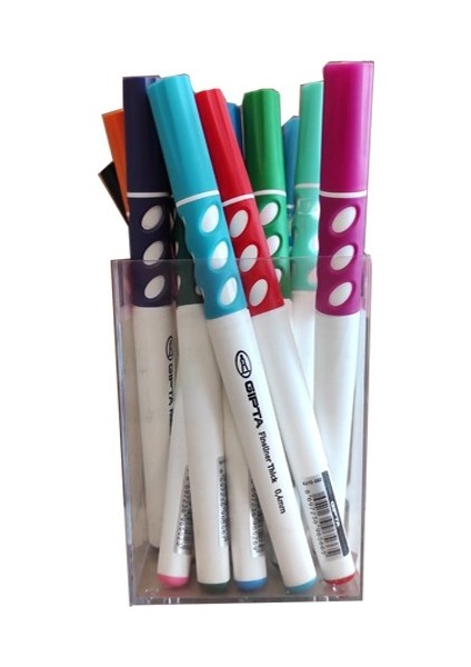 Fineliner Thick Keçe Uçlu Kalem 0.4 mm 18'li