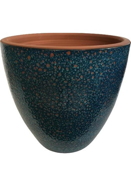 Özel Yapım Lacivert Renk Sırlı Toprak Saksı (23*23 Cm) fiyatları