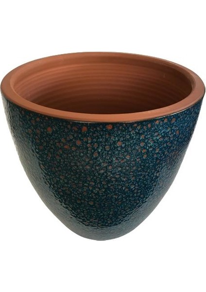 Özel Yapım Lacivert Renk Sırlı Toprak Saksı (23*23 Cm) modelleri