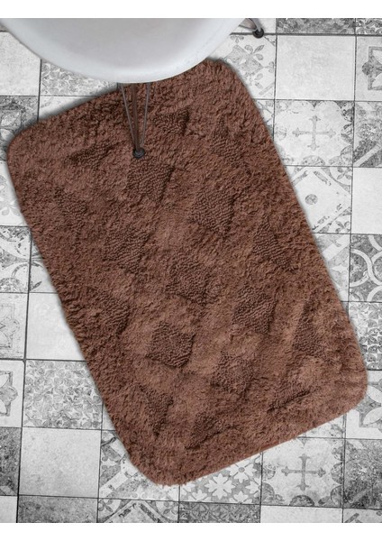 Burns %100 Pamuk Banyo Paspası 2'li Kahve 40x60 60x90