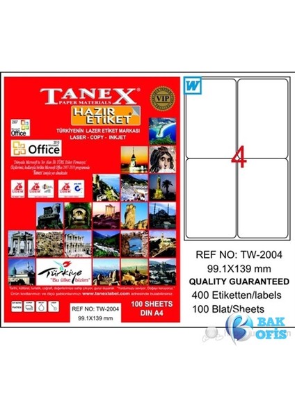 TW-2004 Laser Etiket 99.1 x 139 mm