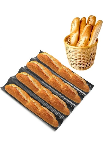 Baget Ekmek Kalıbı 4'lü Karbon Çelik
