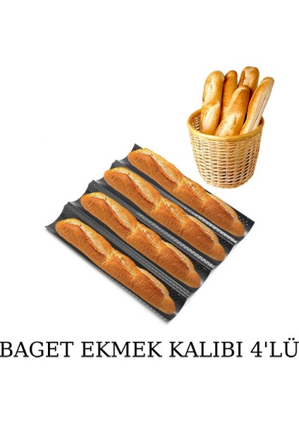 Baget Ekmek Kalıbı 4'lü Karbon Çelik