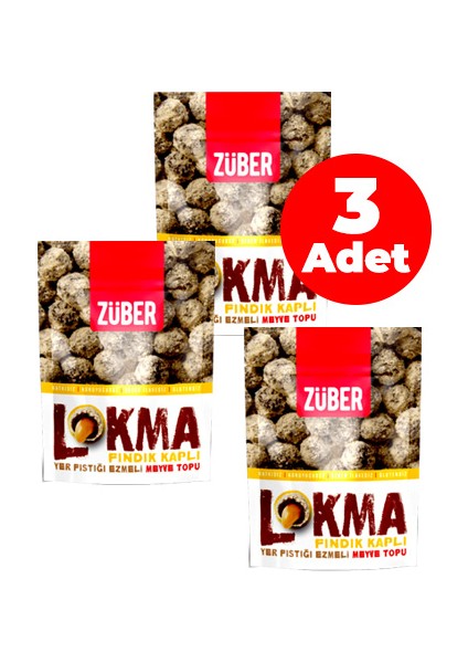 Fındık Kaplı Yerfıstığı Ezm Meyve Topu 96 gr - 3'lü