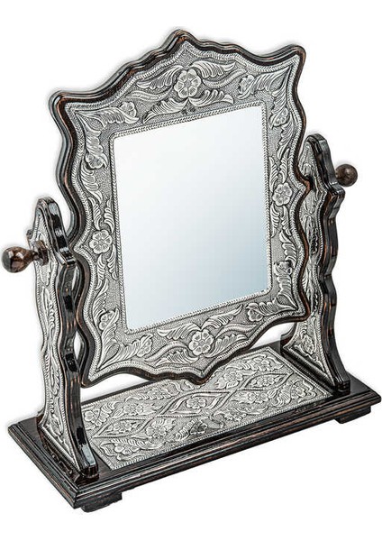 ​gümüş Çiçek Desenli Kare Çift Taraflı Ayna modelleri