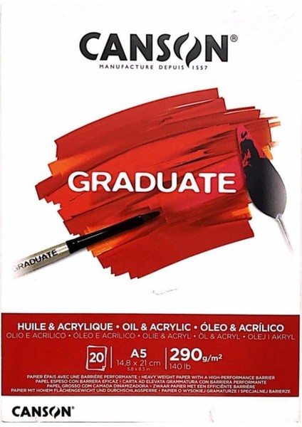 Graduate Akrilik - Yağlıboya Defteri A5 20 Yaprak 290 gr