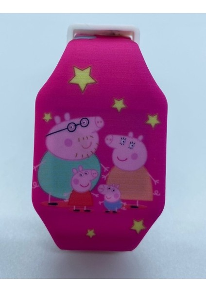 Peppa Pig Ailesi Karanlıkta Parlayan Led Oyuncak Saat