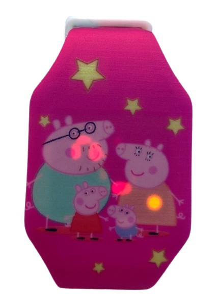 Peppa Pig Ailesi Karanlıkta Parlayan Led Oyuncak Saat