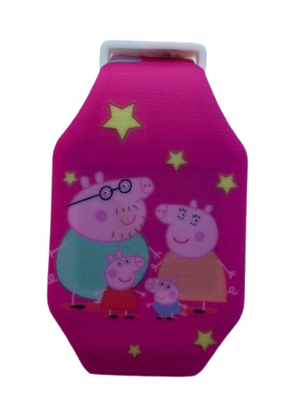 Peppa Pig Ailesi Karanlıkta Parlayan Led Oyuncak Saat