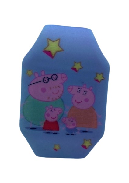 Peppa Pig Ailesi Karanlıkta Parlayan Led Oyuncak Saat