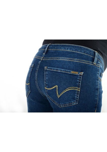 Slim Fit Likralı Hamile Jean Koyu Mavi Pantolon 1014 fiyatları