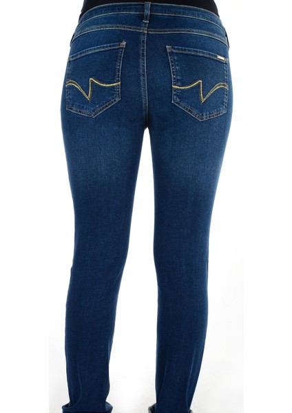 Slim Fit Likralı Hamile Jean Koyu Mavi Pantolon 1014 modelleri