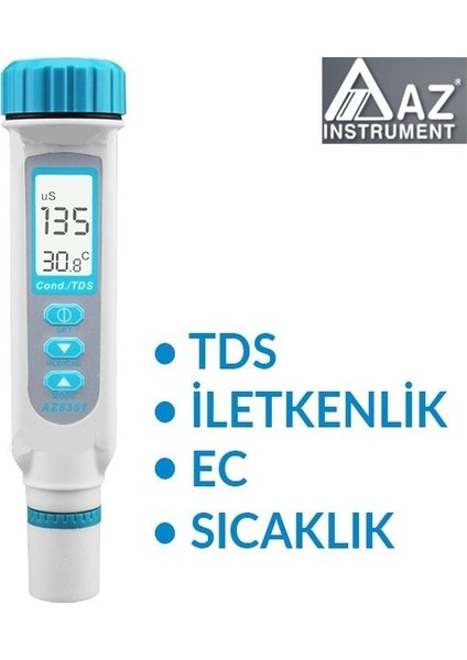 Az 8361 Tds / Sıcaklık / Iletkenlik Ec Ölçüm Cihazı