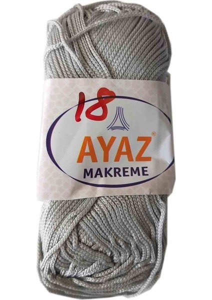Angel Çanta Akssesuar 100 Gram Polyester Makrome No:18 Açık Gri