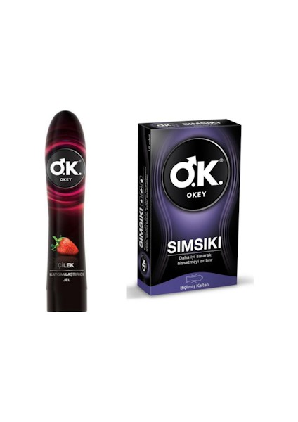 Çilek Jel 100 ml Okey Sımsıkı 10'lu Prezervatif