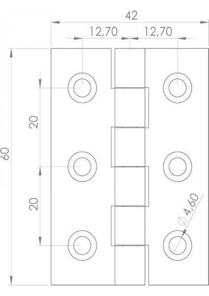 Menteşe 6 cm 60 x 42 mm 2mm fiyatları