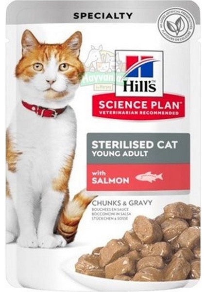 Sterilised Somonlu Pouch Kısırlaştırılmış Kedi Konservesi 12 x 85 Gr. ( 12 Li Paket )
