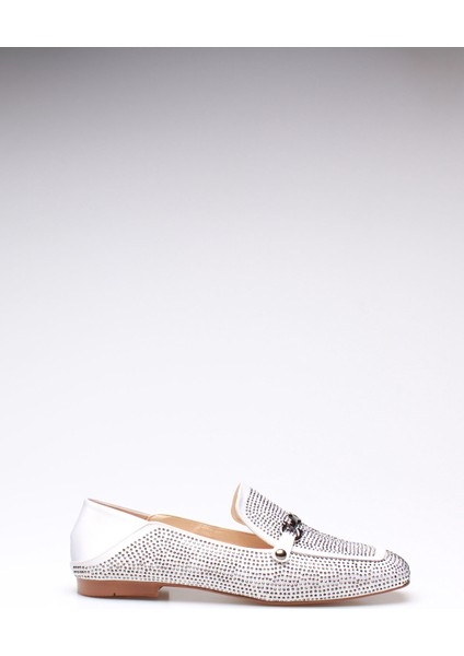 Plus Beyaz Textil Taşlı Kadın Babet fiyatları