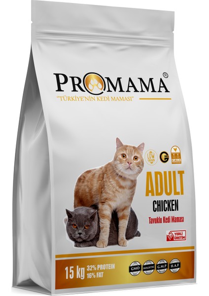 Tavuklu Yetişkin Kedi Maması 15 kg