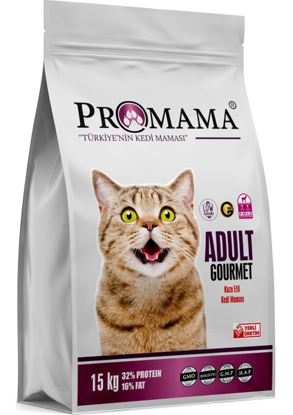 Kuzu Etli Gurme Kedi Maması 15 kg