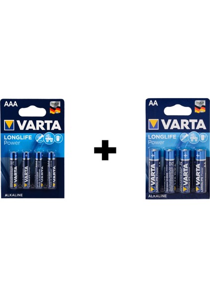 4903 4'lü Longlife Power AAA + Varta 4906 4 'lü Longlife Power AA