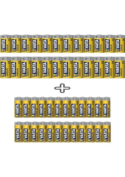 Superlife 48'li Özel Pil Paketi 24 AA + 24 AAA