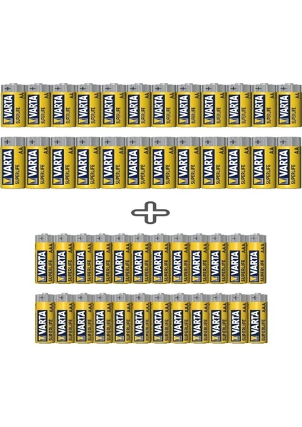 Superlife 48'li Özel Pil Paketi 24 AA + 24 AAA