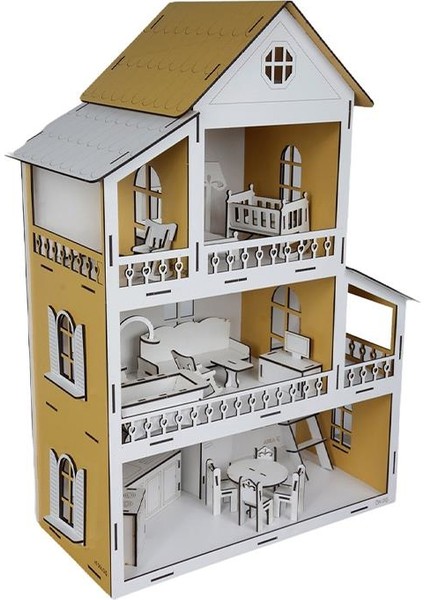 Toys Ahşap Çocuk Oyun Evi Sarı