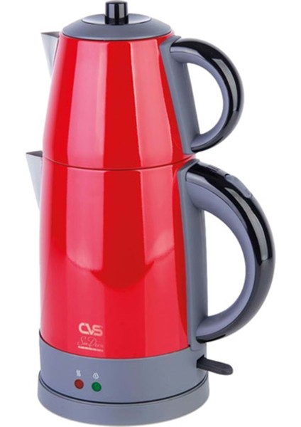 DN-1515 Kırmızı Sudem Deluxe Elektrikli Çelik Çay Makinesi