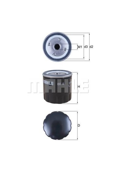 Benelli Ducati Bimota Cagiva Oc 5 Mahle Yağ Filtresi