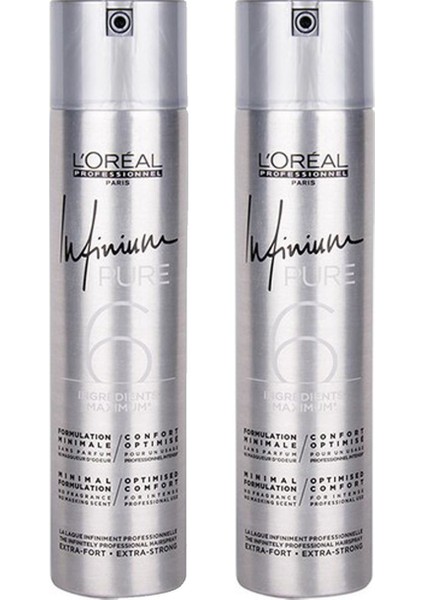 Loreal Paris Infinium Pure 6 Extra Strong Kokusuz Yeni Sprey 500 ml x 2
